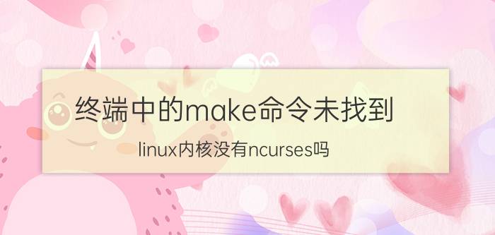 终端中的make命令未找到 linux内核没有ncurses吗？